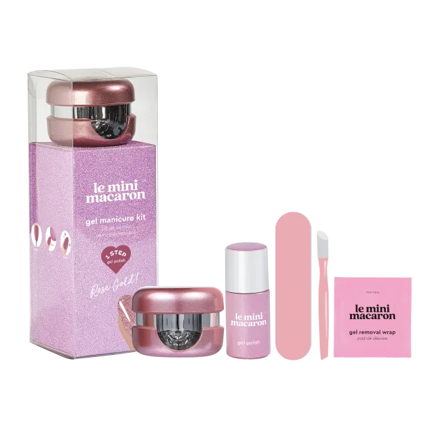 Le Mini Macaron Gel Manicure Kit Rose Gold (U)