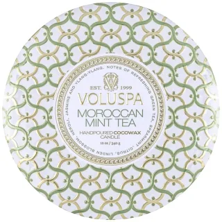 Voluspa 3-Wick Candle Decorative Tin Moroccan Mint Tea
