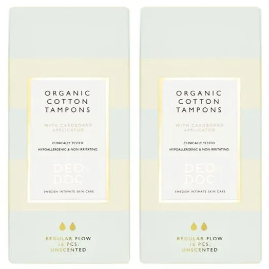 DeoDoc Organic Cotton Tampons Regular 2-pack