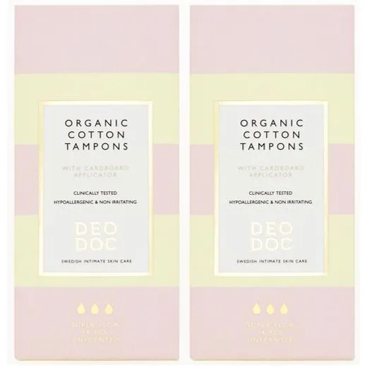DeoDoc Organic Cotton Tampons Super 2-pack