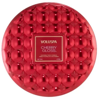 Voluspa 3-Wick Candle Decorative Tin Cherry Gloss