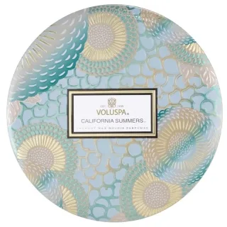 Voluspa 3-Wick Candle Decorative Tin California Summers