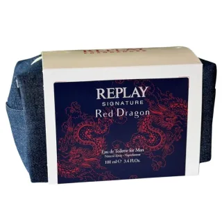 Replay Giftset Signature Red Dragon Man Edt + Pochette