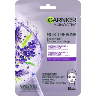 Garnier SkinActive Moisture Bomb Super Hydrating & Anti-Fatigue Sheet Mask for Tired Skin