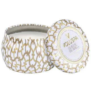 Voluspa Suede Blanc Maison Blanc Decorative Tin Candle