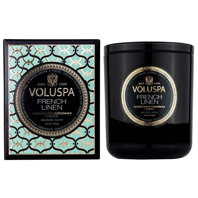 Voluspa French Linen Classic Boxed Candle