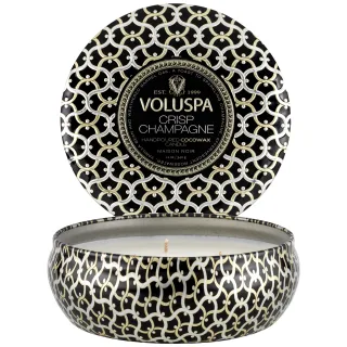 Voluspa Crisp Champagne 3-Wick Tin Candle