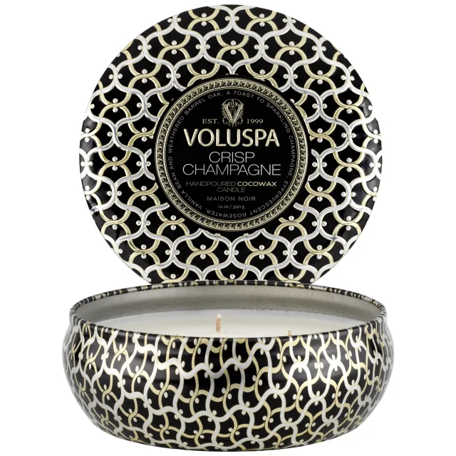 Voluspa Crisp Champagne 3-Wick Tin Candle