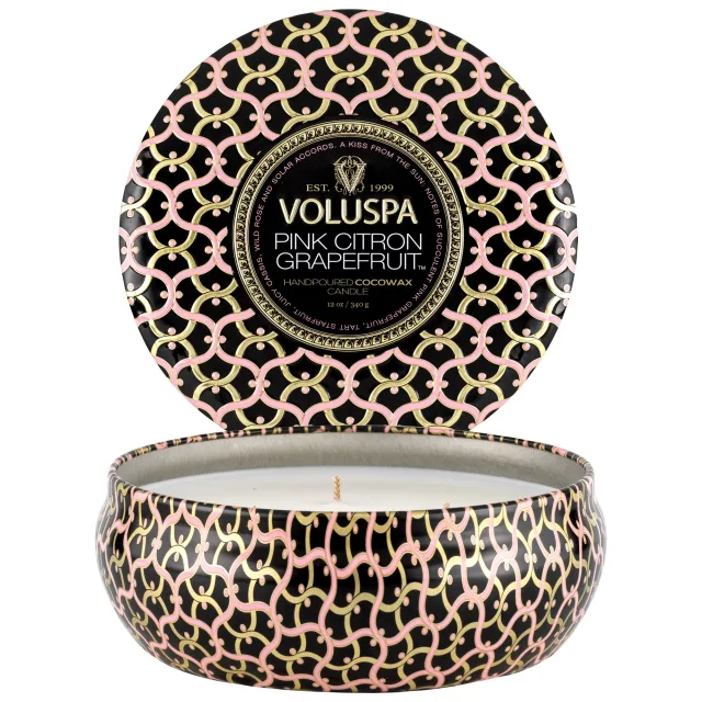 Voluspa Pink Citron Grapefruit 3-Wick Tin Candle