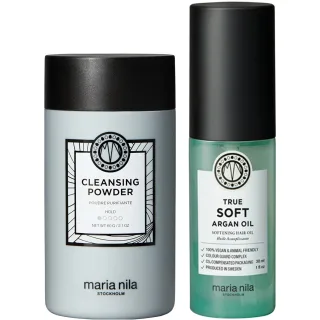 maria nila Cleasing Powder & True Soft Argan Oil