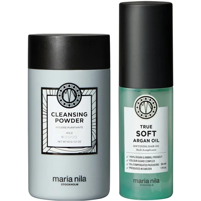 maria nila Cleasing Powder & True Soft Argan Oil