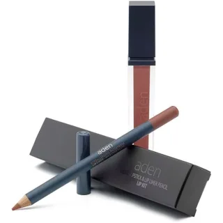 Aden Liquid Lipstick + Lipliner Pencil Set Milk Chocolate