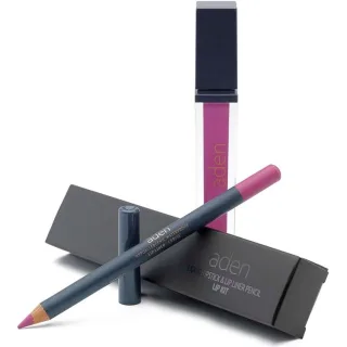 Aden Liquid Lipstick + Lipliner Pencil Set Cerise