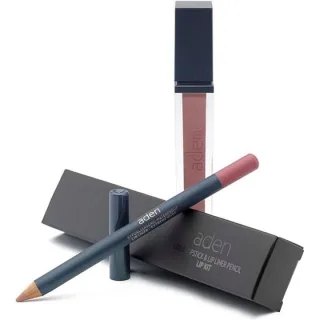 Aden Liquid Lipstick + Lipliner Pencil Set Extreme Nude