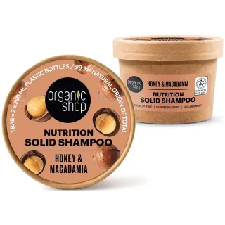 Organic Shop Nutrition Solid Shampoo Honey & Macadamia