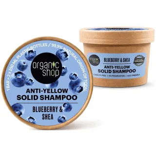 Organic Shop Anti-Yellow Solid Shampoo Blueberry & Shea