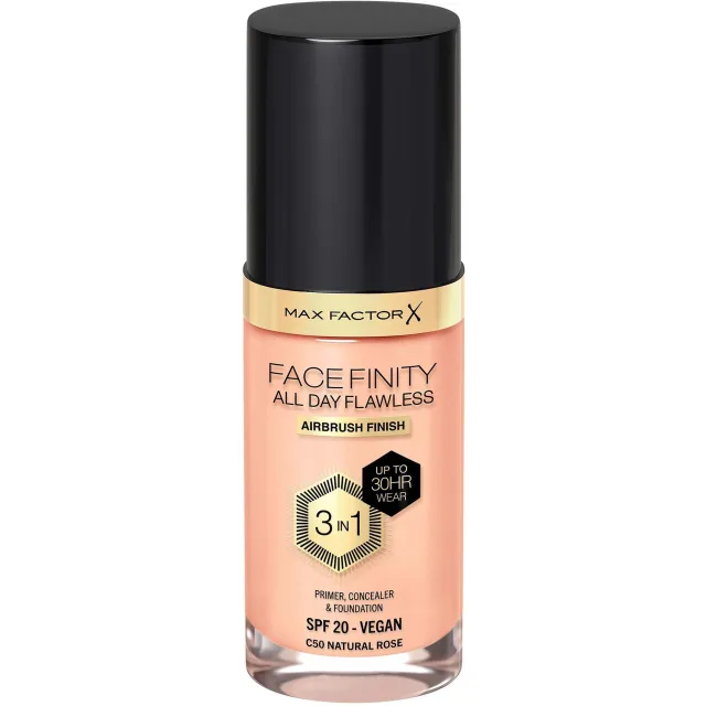 Max Factor Facefinity All Day Flawness 3in1 Liquid Foundation C50 Natural Rose