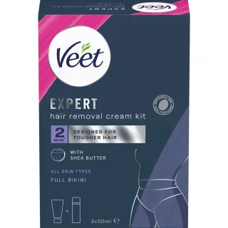 Veet Expert Hair Removal Cream Kit All Skin Types Full Bikini