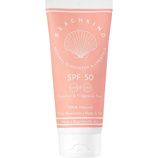 Beachkind Natural sunscreen sensitive fragrance free SPF50