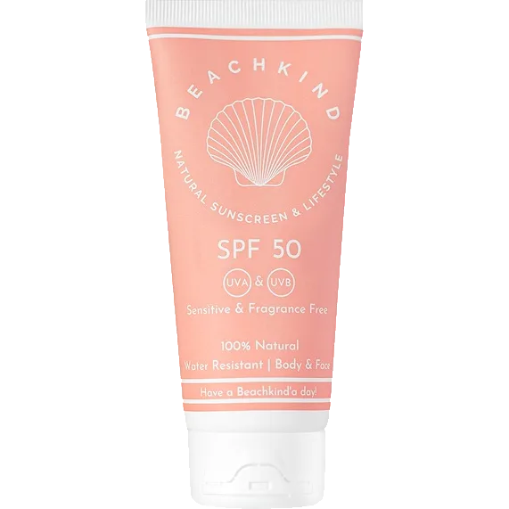 Beachkind Natural sunscreen sensitive fragrance free SPF50