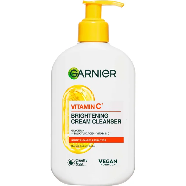Garnier Vitamin C* Glow Boost Cream Cleanser For Dull Skin