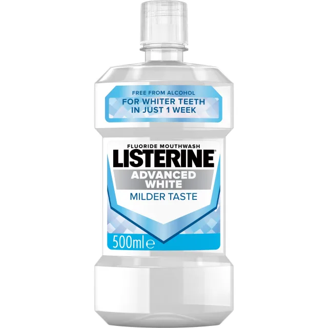 Listerine Milder Taste Mouthwash Advanced White