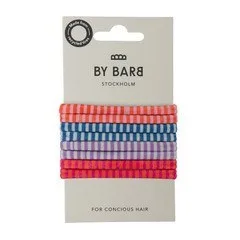 ByBarb Hair ties multicoloured 8-pack, recycled material striped pattern