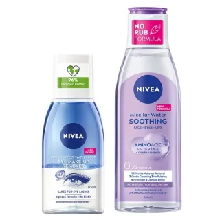 Nivea Double Effect Waterproof Eye Make-up Remover & Sensitive Micellar Water