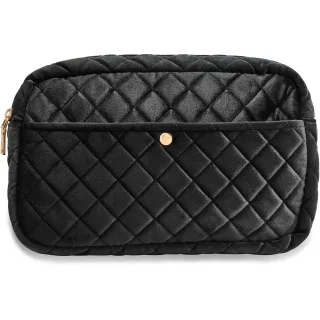Fan Palm Black Velvet Large Beauty Bag Large