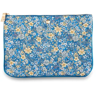 Fan Palm Blue Flower Clutch