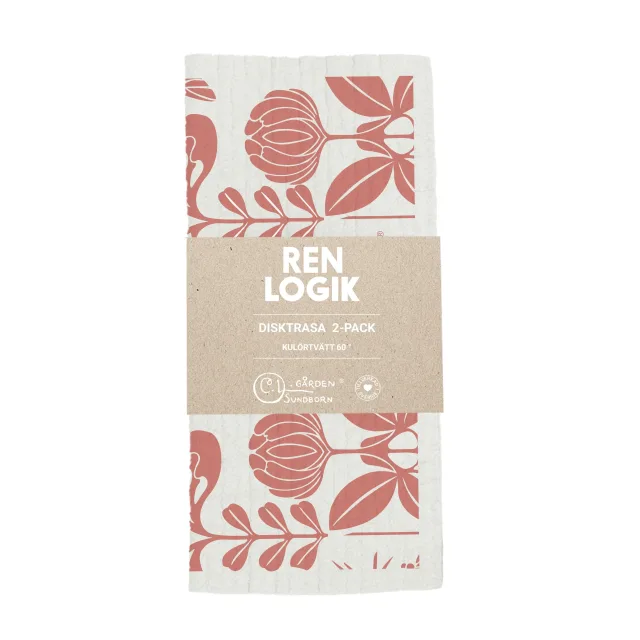 Ren Logik Dish Cloth 2-Pack Old Rose/Blue
