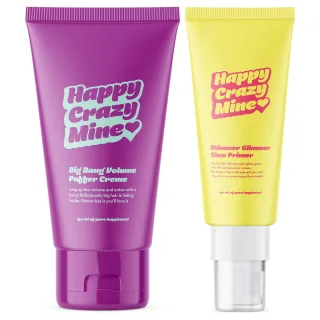 Happy Crazy Mine Big Bang Volume Puffer Creme & Shimmer Glimmer Glow Primer