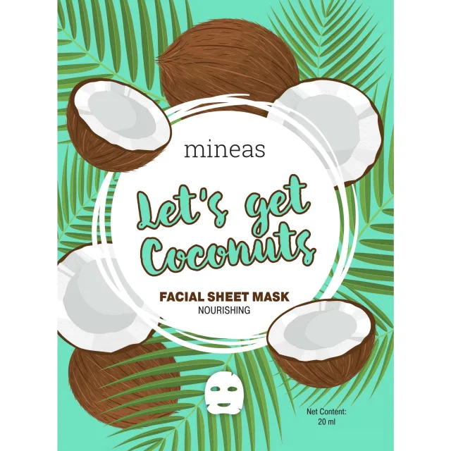 Mineas Facial Sheet Mask Nourishing Let'S Get Coconuts White
