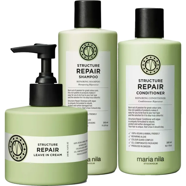maria nila Structure Repair Bundle Shampoo & Conditioner & Leave-in Cream