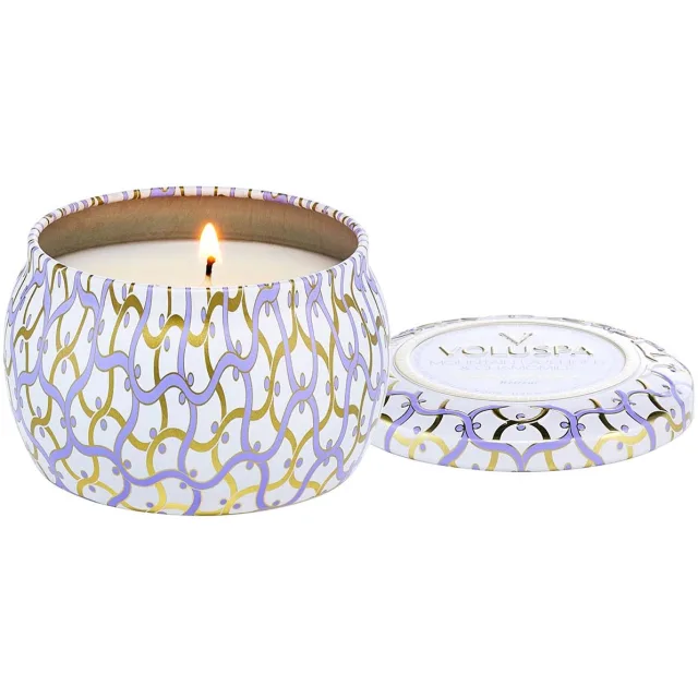 Voluspa Maison Blanc Mountain Lavender & Chamomile Mini Tin Candle