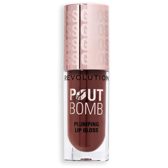 Revolution Beauty London Pout Bomb Plumping Gloss Espresso Cool Nude