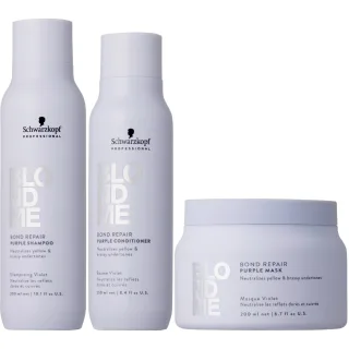 Schwarzkopf Professional BLONDME Purple Bundle Shampoo & Conditioner & Mask