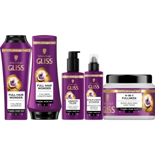 Schwarzkopf Gliss Full Hair Wonder Bundle Shampoo & Conditioner & Filler & Serum & Mask