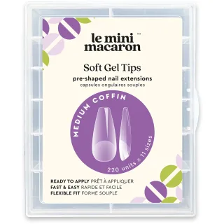 Le Mini Macaron Le Gel Soft Gel Tips Medium Coffin Medium