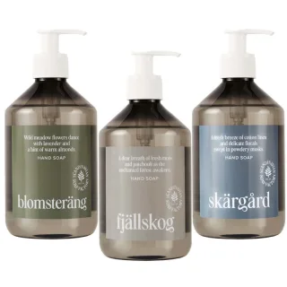 Scandinavian Soap Factory Blomsteräng Hand Soap & Fjällskog Hand Soap & Skärgård Hand Soap