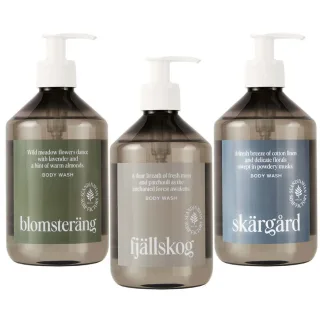 Scandinavian Soap Factory Blomsteräng Body Wash & Fjällskog Body Wash & Skärgård Body Wash
