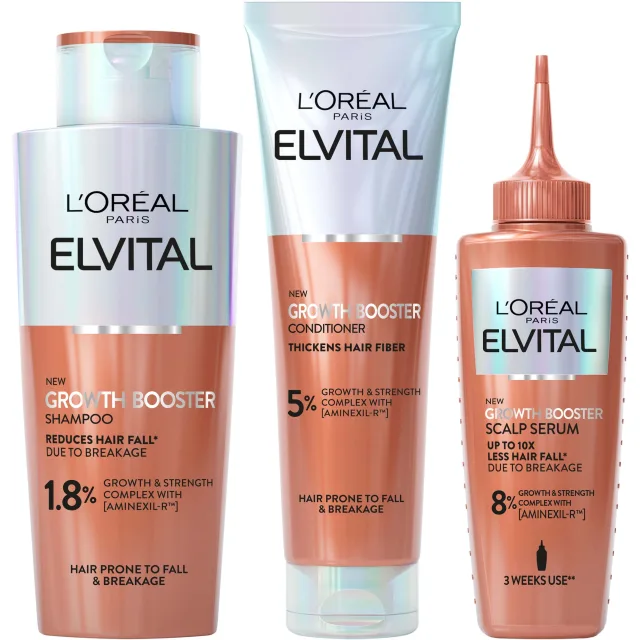 L'Oréal Paris Elvital Growth Booster Bundle Shampoo & Conditioner & Hair Serum