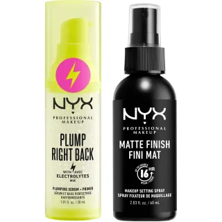 NYX Professional Makeup Bundle Plump Right Back Primer + Serum & Matte Finish Setting Spray