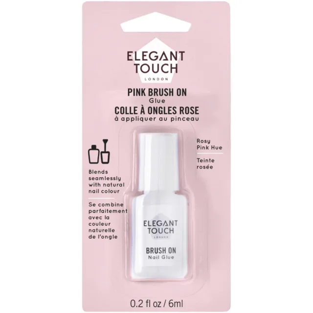 Elegant Touch Pink Brush On Nail Glue
