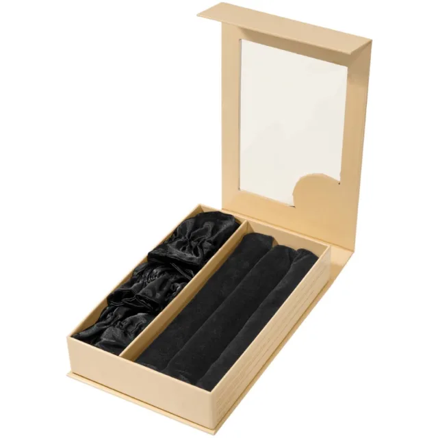 Lenoites Heatless Curling Rods with Caps 3-Pack Set Black