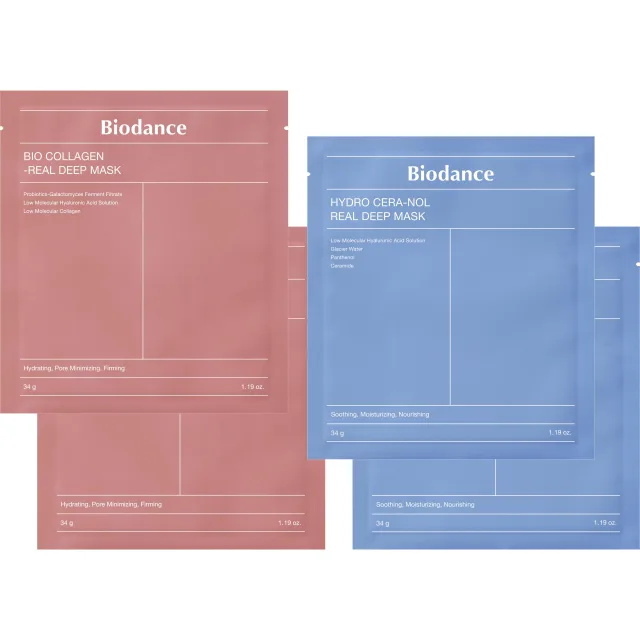 Biodance Bio-Collagen Real Deep Mask x 2 & Hydro Cera-nol Real Deep Mask 34g x 2 · 34 g