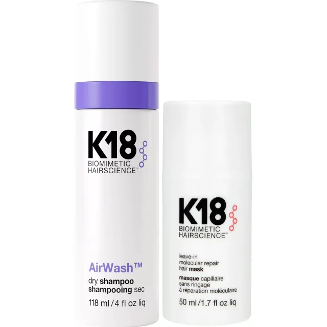K18 Bundle AirWash Dry Shampoo & Leave In Molecular Repair Mask