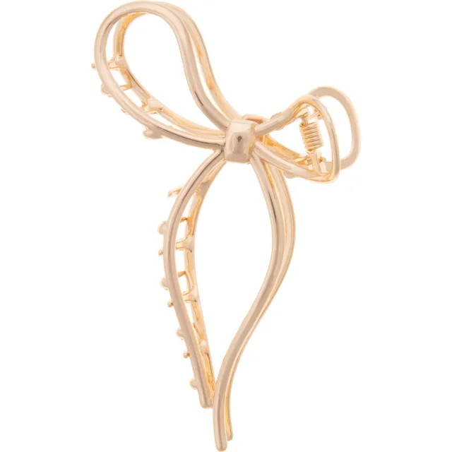 Dazzling Hair Clip Bow Metal Gold