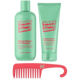 Happy Crazy Mine Bounce Bounce Curl Shampoo + Treatment + Curly Comb
