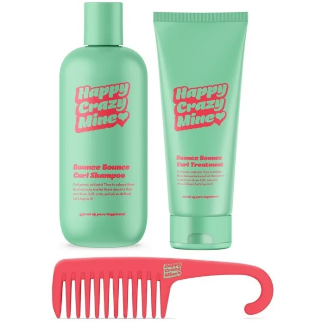 Happy Crazy Mine Bounce Bounce Curl Shampoo + Treatment + Curly Comb